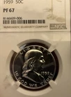 1959 NGC PF 67 Proof Silver Franklin Half Dollar 1/2 S$ 50c 047 🔥 🔥 🔥