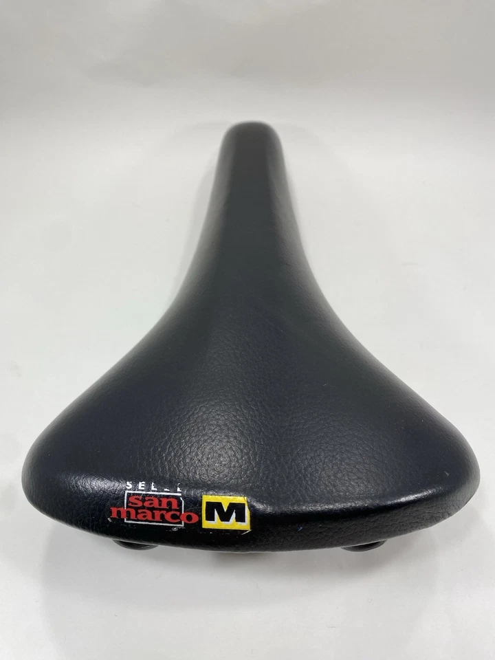 Vintage Selle San Marco Tecno Dynamica Scocca M Saddle Black Leather Racing - Image 4 of 4