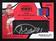 2020 Immaculate Debut Moments Relics Black Leather 20/25 Deivy Grullon Auto 0eo6