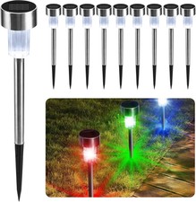 Image of CUQOO Solar Garden Stake Lights – 10 Pack Colour-Changing Colour Changing