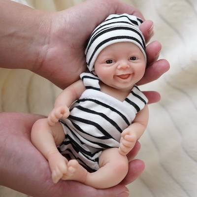 7'' Boy/Girl  Micro Full Body Silicone Baby Doll Lifelike Mini Doll Anti Stress