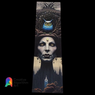 Matriarch of Shadows Rooted in Watching Bookmark   Gothic Fantasy Art   