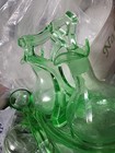 Cambridge Uranium Glass Vaseline Cruets Set Glass Decanter Spoon Antique  — photo 5