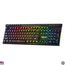 Wireless RGB Gaming Keyboard, 104 Keys Mechanical, Hot-Swap, Media Controls