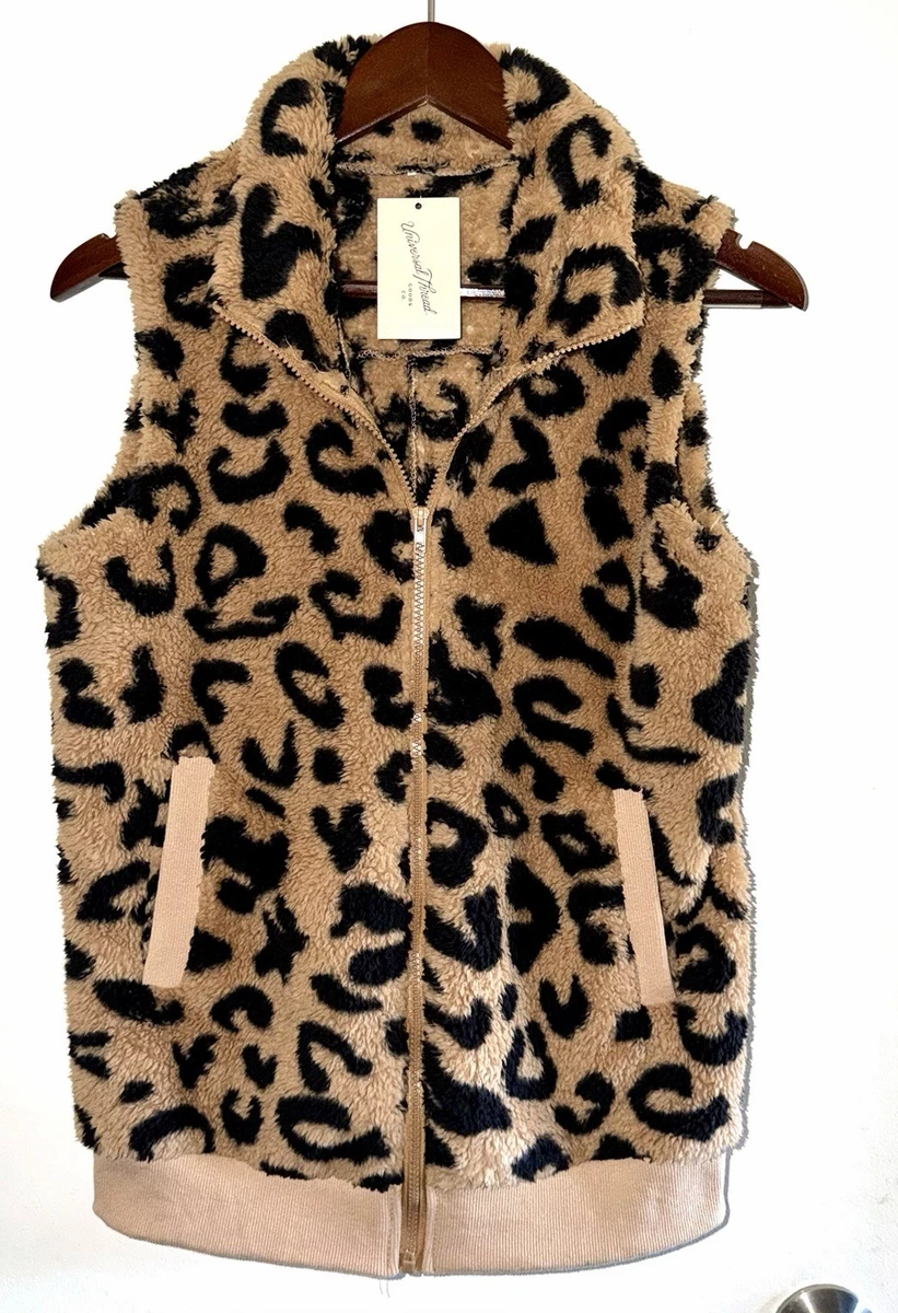leopard faux fur vest products for sale | eBay