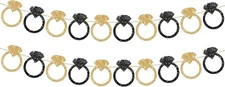 KatchOn Black and Gold Engagement Ring Banner - 10 Feet, 
