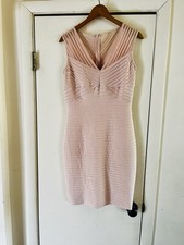 Calvin Klein Fitted Bandage Bodycon Pink Sexy Cocktail Midi Dress Wedding Guest 