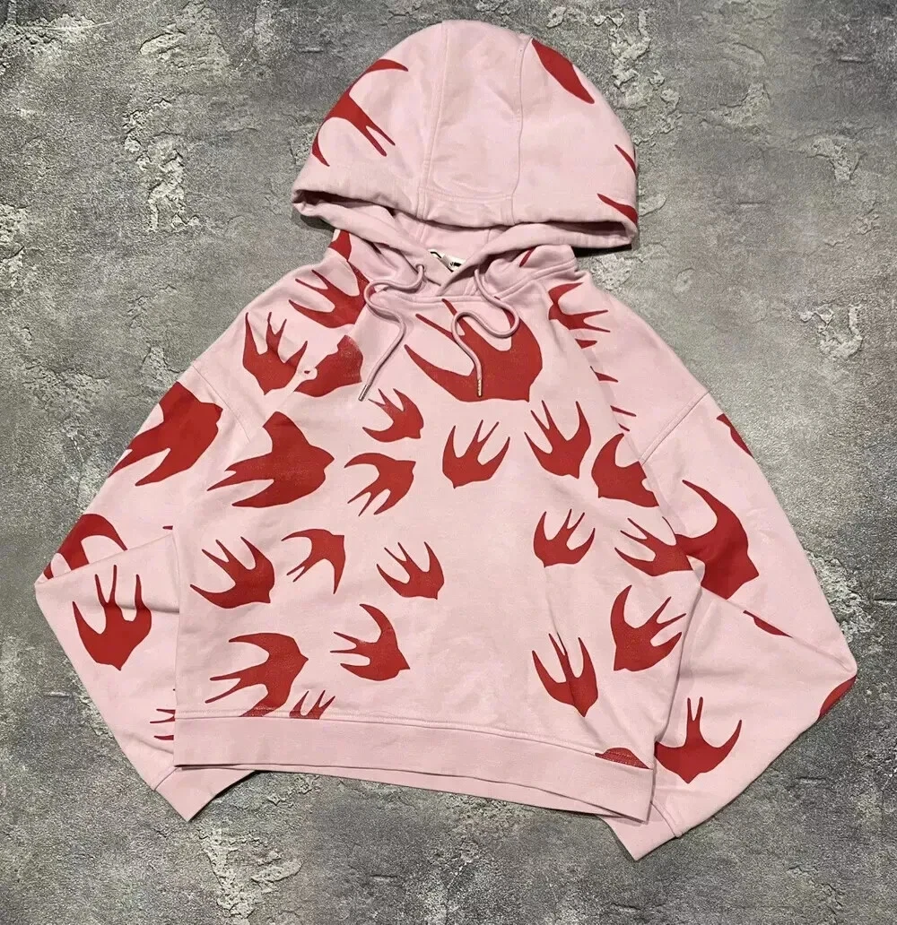 Felpa con cappuccio Alexander McQueen MCQ Monogram Bird Swallow Design taglia L