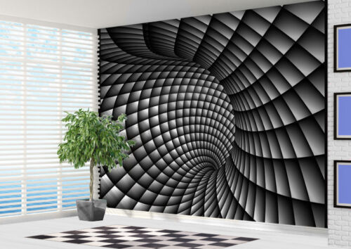 3D Abstract black and white swirl wallpaper wall mural (16787762) 3D - Picture 1 of 1