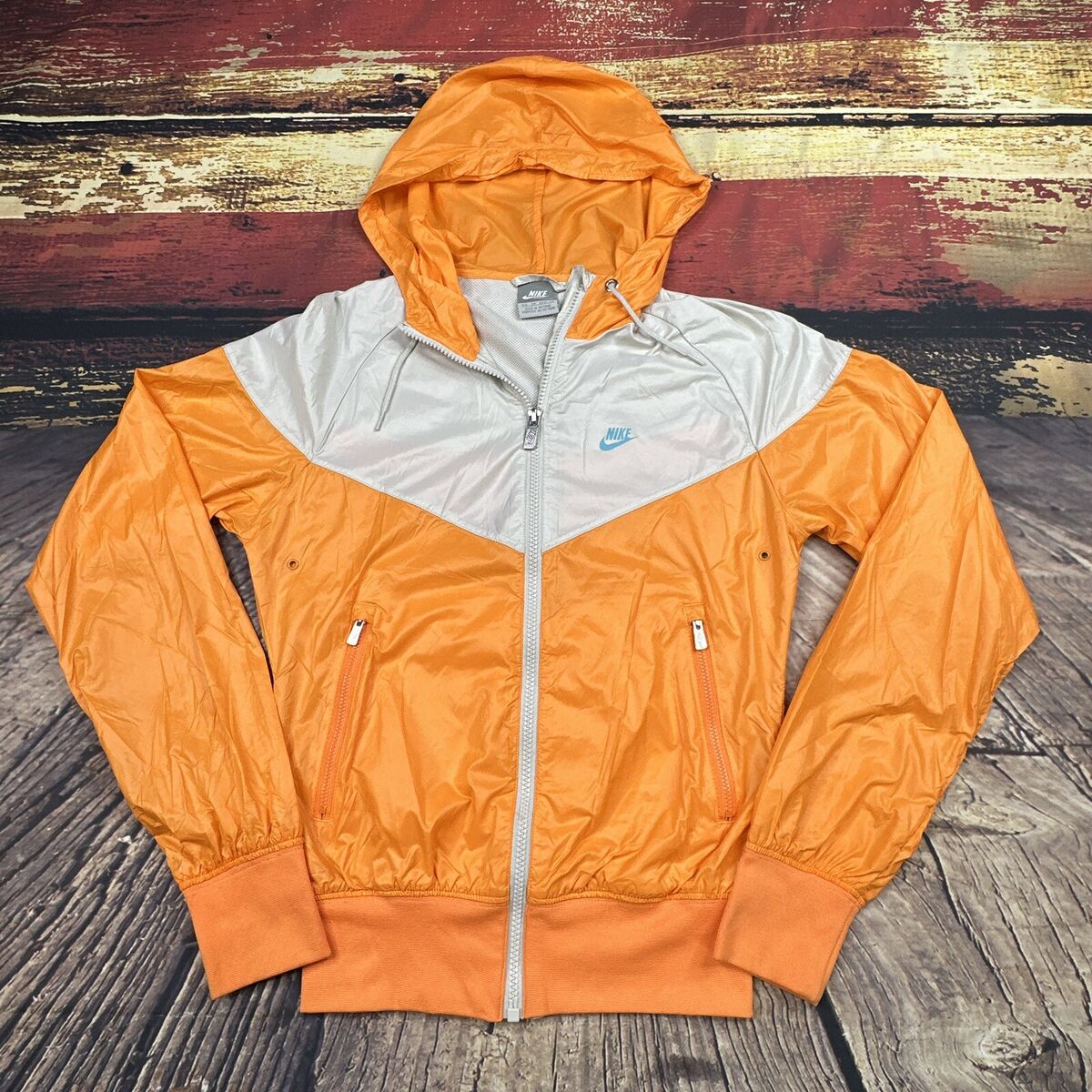 Nike Womens Windrunner Windbreaker Jacket Sz XS Orange White Nike Womens Windrunner Windbreaker Jacket Sz XS Orange White