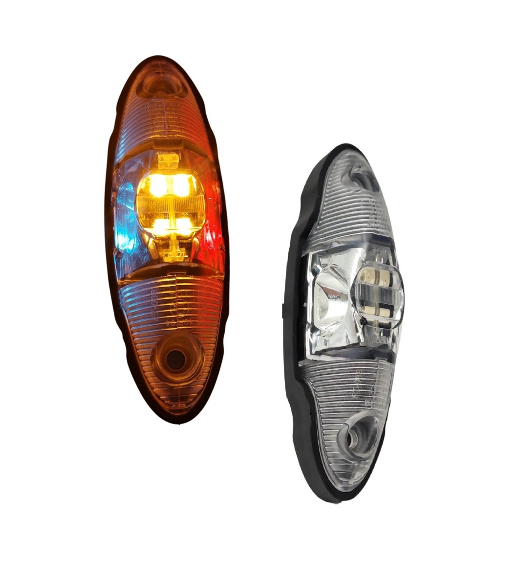 2 x LED Begrenzungsleuchte Rot Weiß Gelb Umrissleuchte BUS 