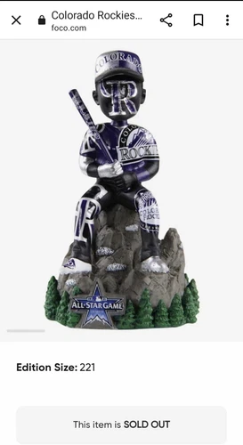 2021 COLORADO ROCKIES ALL STAR BOBBLEHEAD ON PARADE Limited #'d/221 MLB FOCO