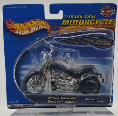 New Hot Wheels Harley-Davidson 1:18 Springer Softail Motorcycle #88423
