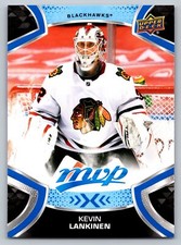 2021-22 Upper Deck MVP #32 Kevin Lankinen Blue Parallel Chicago Blackhawks