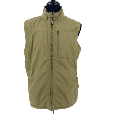 Madda Fella Key West Beach Vest Medium Mens Olive Green Fleece Lined Gorpcore