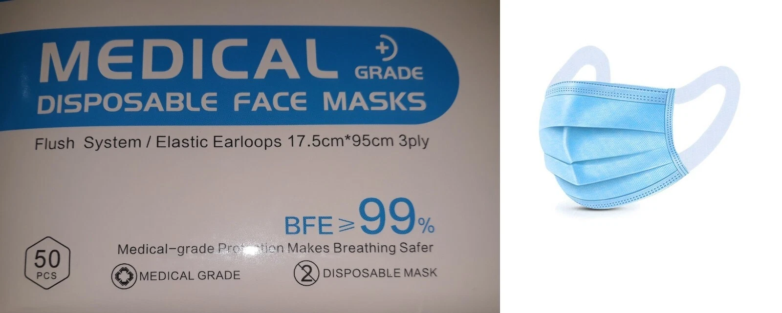 Medical Surgical 3 ply layer Disposable Protective Face Masks mask PPE (300 pc)