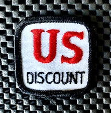 US DISCOUNT EMBROIDERED SEW ON PATCH DISCOUNT RETAIL STORES 2" x 2" NOS SQUARE