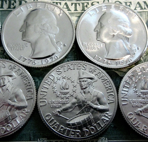 1976 40% Silver Washington Quarter, BU Frosted Bicentennial Year S Mint Issue