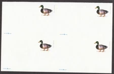 2021 Mallard stamped Postal Card Sc UX648 UNCUT BLOCK of 4 from full press sheet