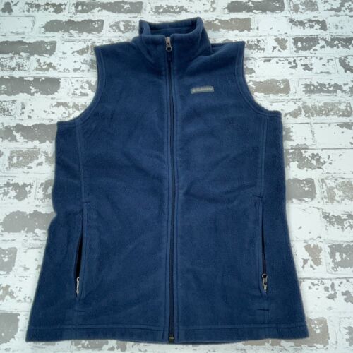 Columbia Vest Boys Large Blue Fleece Sweater Jacket Layer Outdoors Navy Youth - Afbeelding 1 van 9