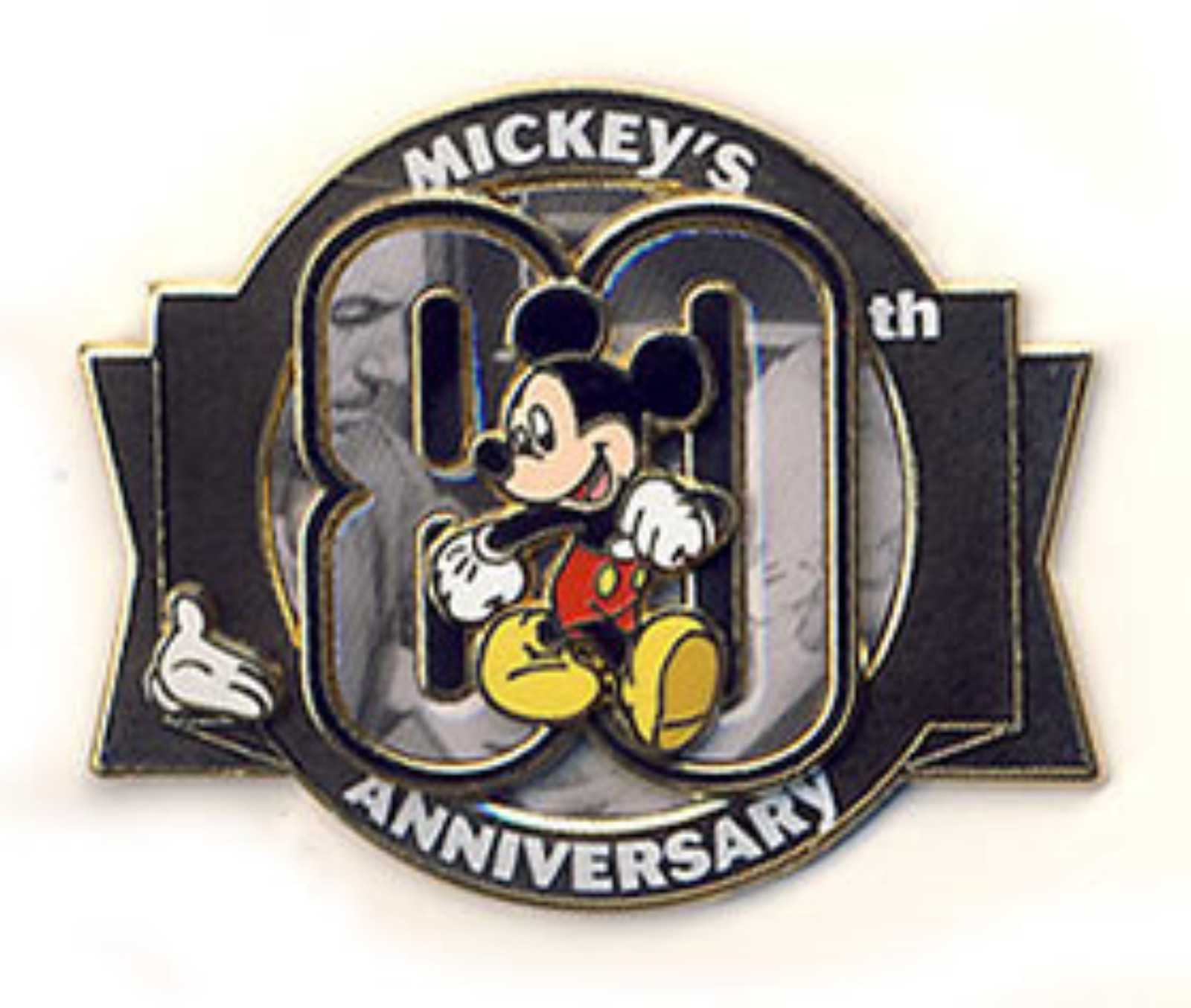 Disney Pin 65855 WDW White Glove Mickey 80th Anniversary Walt Photograph LE 1000