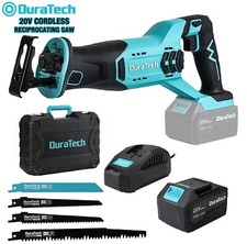 DURATECH 20V 4.0Ah Cordless Reciprocating Saw 3000RPM 7/8" Stroke Variable Speed