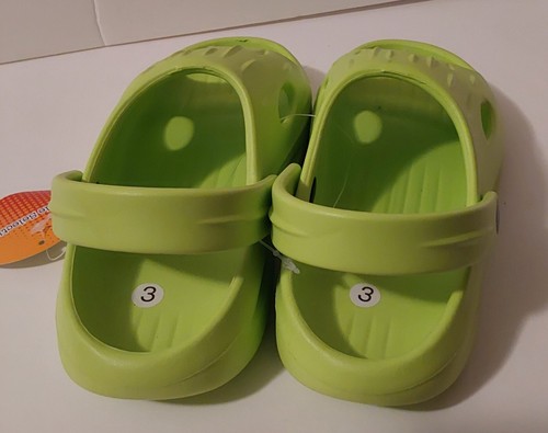 NWT Sole Selection Neon Green Sandals Clogs Unisex Girls Boys Size 3 - Picture 8 of 13