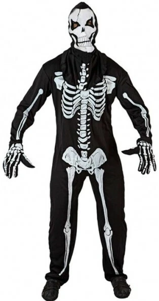 Déguisement Homme SQUELETTE Noir S Adulte Halloween NEUF - Photo 1/1