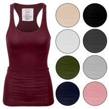 KOGMO Womens Basic Cotton Ribbed Knit Racerback Tank Top 1-Pack or 3-Pack (S-XL)