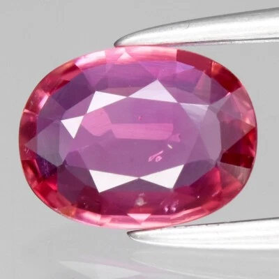 ZERTIFIKAT Inkl.* 1,02ct ovaler natürlicher unbeheizter violetter roter Rubin... - Bild 1 von 4