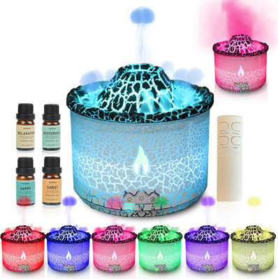 Essential Oil Diffuser 360Ml,Volcano and Flame Diffuser/Humidifier 2 Mode,Diffus