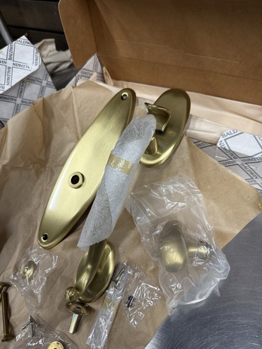 Baldwin 6560-060-FD Lexington Full DUMMY Knob Set - Satin Brass & Brown - New - Picture 10 of 19