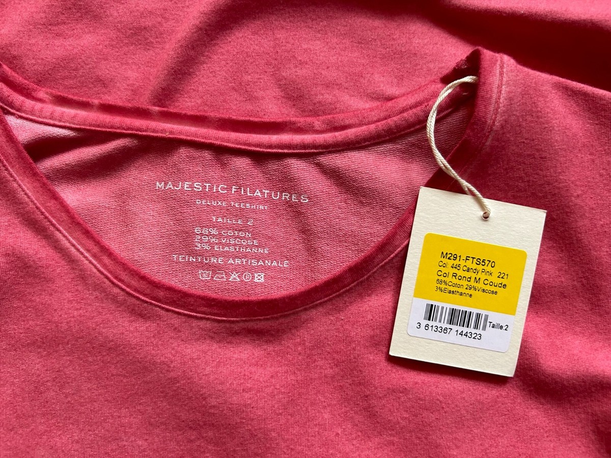 NWT Majestic Filatures Deluxe Tee Shirt Pink Short Sleeve