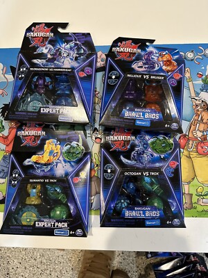Lot Of 4 BAKUGAN EXPERT PACK X2 And Brawl Bros X2  Factory Sealed Walmart Exclus