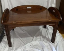 VTG Thomasville MCM Chippendale Mahogany Butler's Folding Coffee Table-