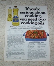 1978 print ad page - Planters peanut cooking Oil - chicken cacciatore recipe