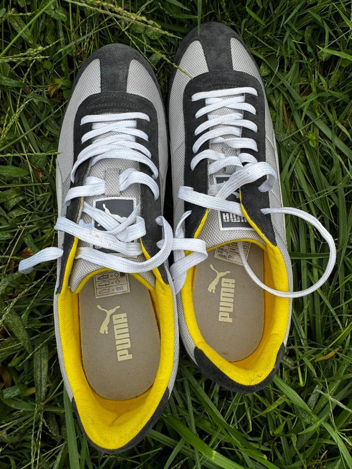 Puma Whirlwind Classic Gray Black White Yellow Retro Running Shoes Men’s Size 13 - Image 3 of 4