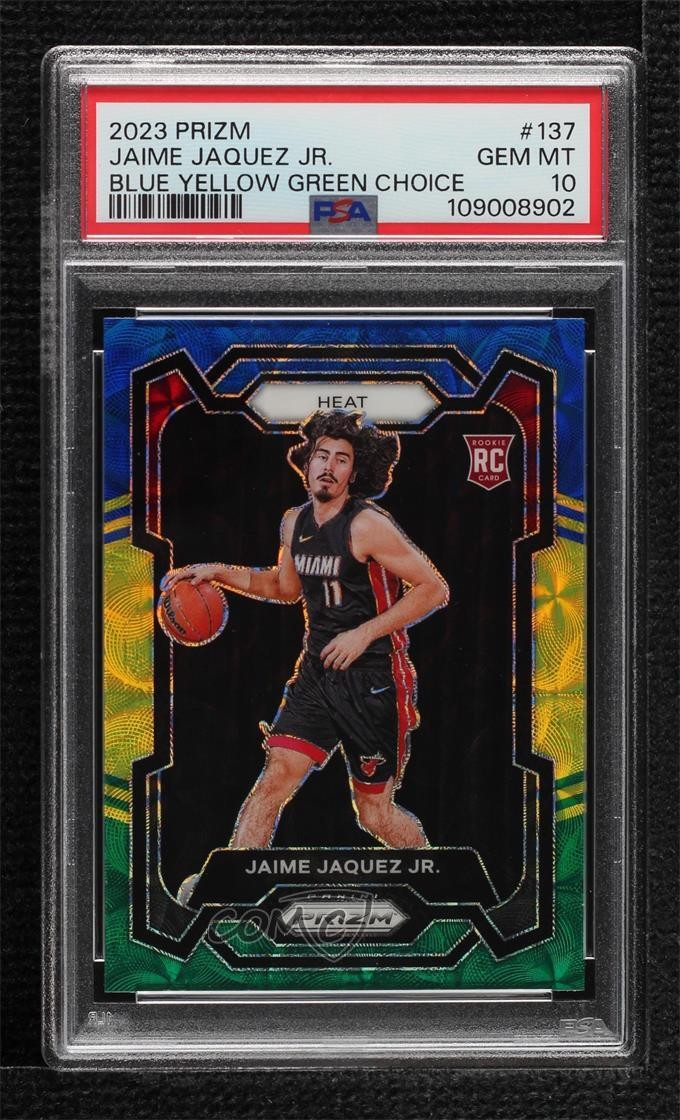 2023 Prizm Choice Blue Yellow & Green Jaime Jaquez Jr #137 PSA 10 Rookie RC 14t3