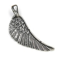 KettenanhäNger Engels FlüGel 925 Silber Oxidiert 5,5Cm Mystisch Amulett