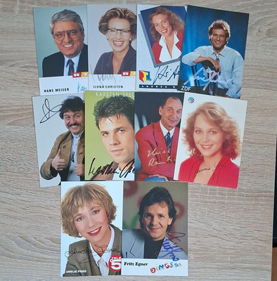 10 Autogrammkarten deutscher TV-Stars, unzertifiziert