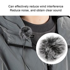 Artificial Fur Lavalier Mic Windscreen Lapel Microphone Wind Muff Clip On Furry