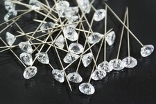 CalCastle Crystal Diamante 1" Pins for Floral Craft Bouquet Bling 200 pcs/Box 