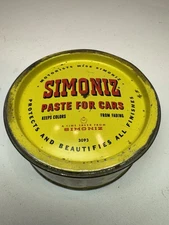 Vintage Simoniz Paste Wax Can for Cars 7 oz Tin Chicago USA Garage Display