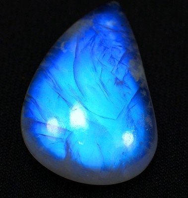 22 Ct 7X16X25 mm Natural Blue Fire Rainbow Moonstone Fancy Cabochon Gems RU-366