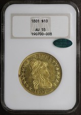 1801 (AU55 CAC) Draped Bust Gold Eagle $10 NGC Fatty Old Holder