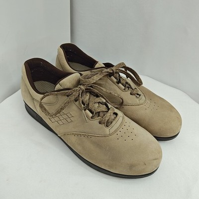 SAS Walk Easy Shoes Womens 10 M Beige Nubuck Lace Up Sneakers USA