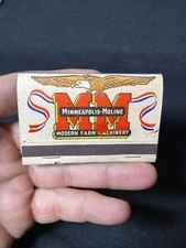 Minneapolis Moline Tractors & Farm Equip Co . Matchbook Full Military War Bond