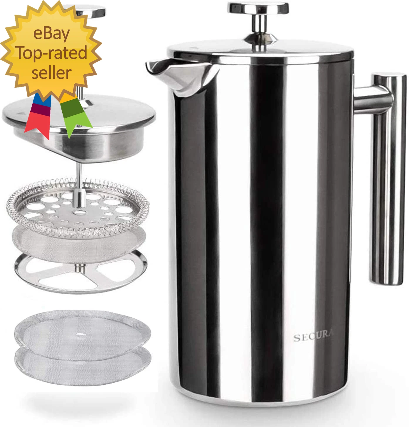 French Press Coffee Maker 304 Grade Stainless Steel Insulated