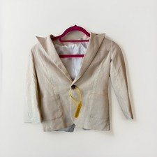 NWT Boys Size 8 Formal Beige Blazer With Shoulder Pads