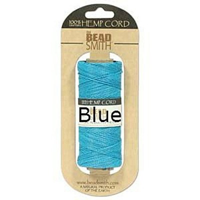 The Beadsmith Natural Hemp Twine Bead Cord 1mm/  50 Gram Roll- 1mm Blue